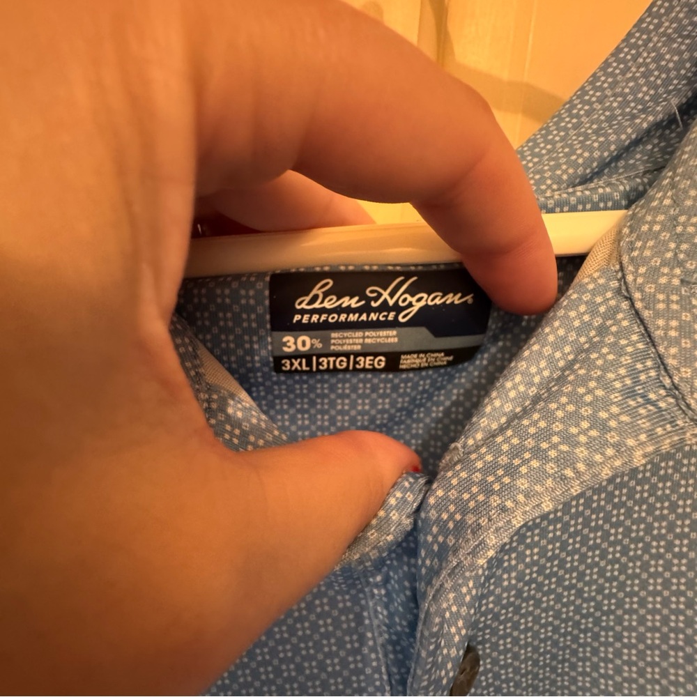 Hogan Blue and White Patterned Casual Performance Polo Shirt 3XL - Picture 3 of 5